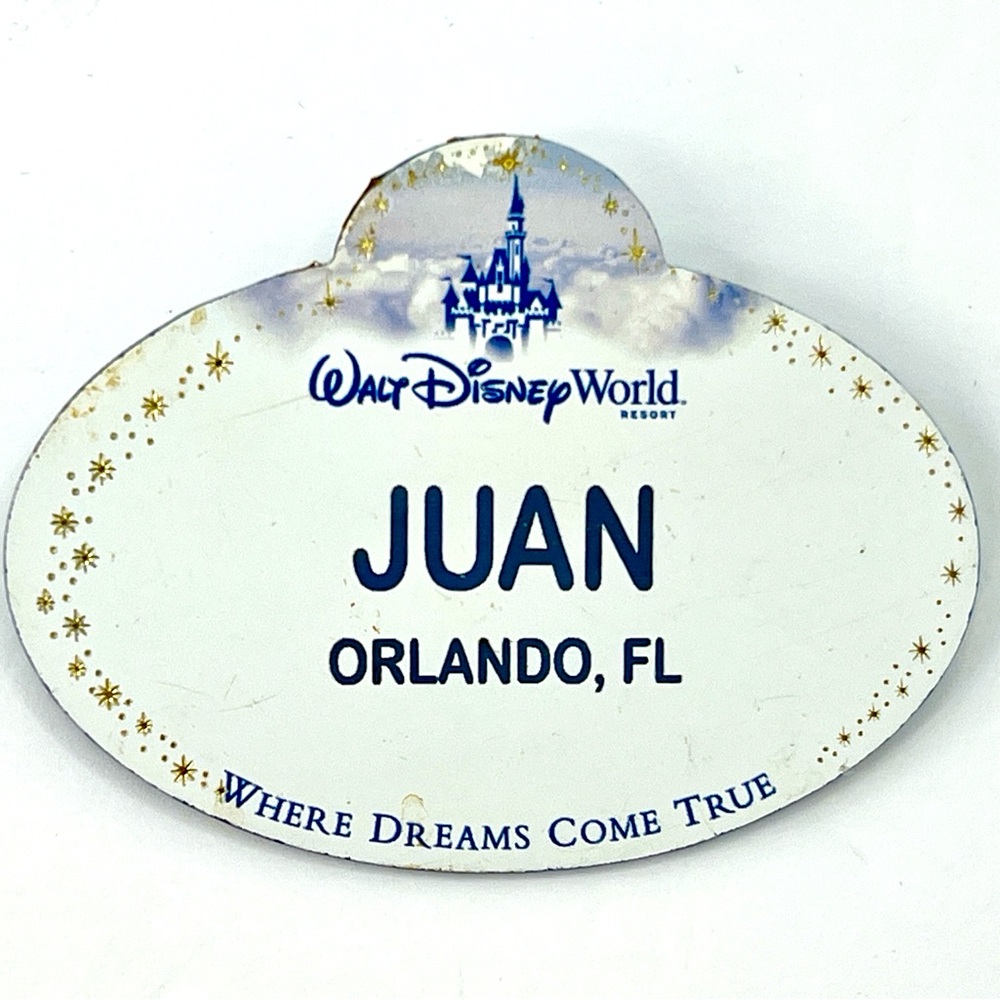 Disney Name Badge JUAN WDW Cast Member Where Dreams Come True 2006-2009